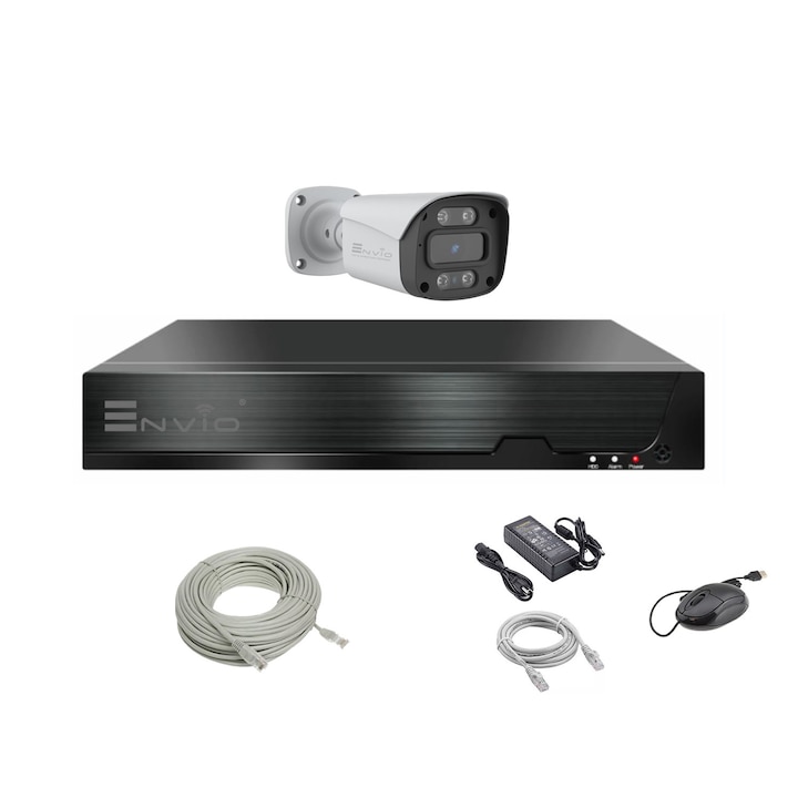 Kit supraveghere 8 camere Dahua, 5MP, IR 80M, lentila 3.6mm, Starlight, DVR Dahua 8 canale, 4K, Pentabrid