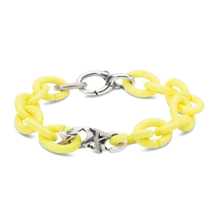 Bratara X Jewellery, galben cu XOXO din argint, 21 cm