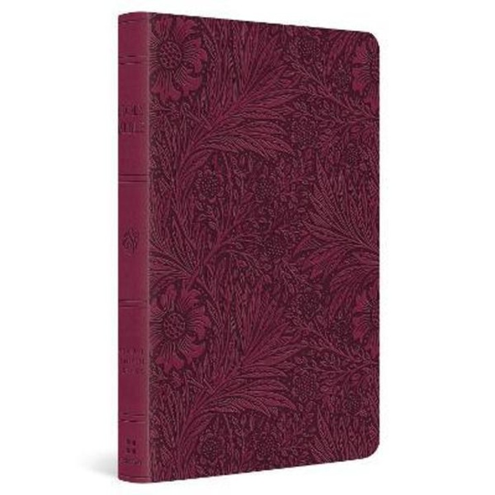 Esv Large Print Value Thinline Bible (trutone, Raspberry, Floral Design) -