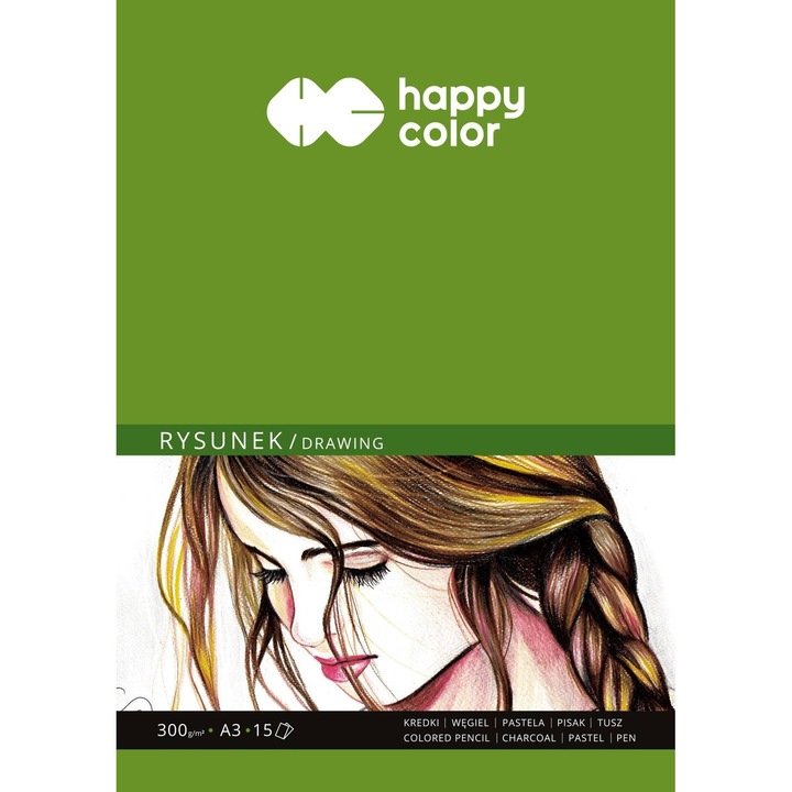 Блокче за рисуване, Happy Color, A3, 300 гр., 15 листа
