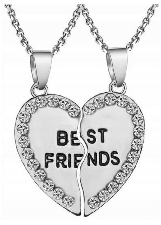 2 db mágneses nyaklánc készlet barátoknak Edibazzar, fém, ezüst