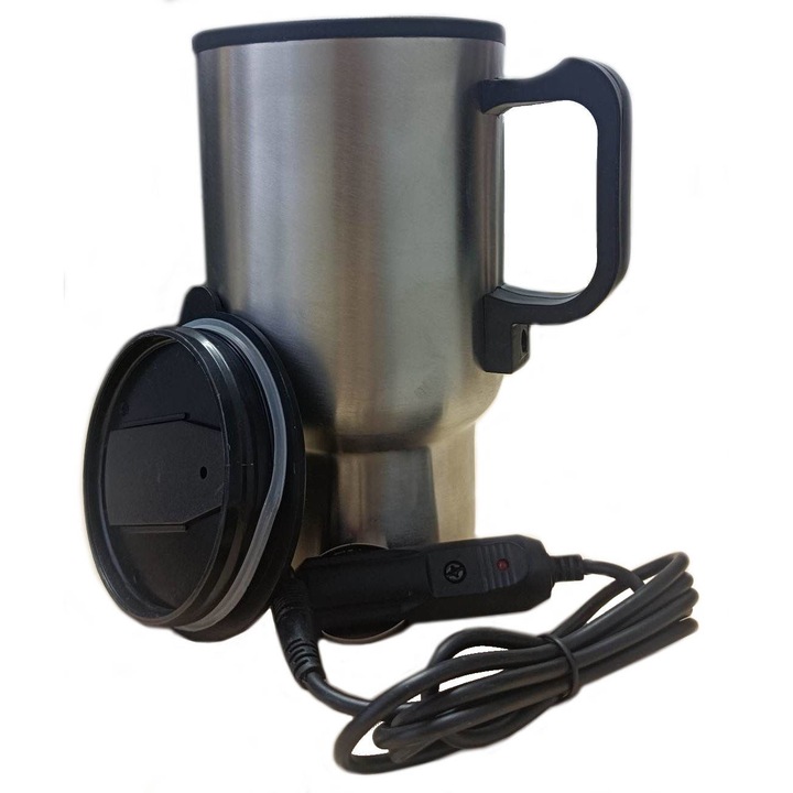 Termosz bögre, móka, Rozsdamentes acél, 400 ml, Ezüst