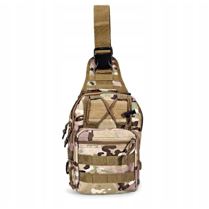Тактическа чанта за през рамо, Найлон, 28 см, Камуфлаж