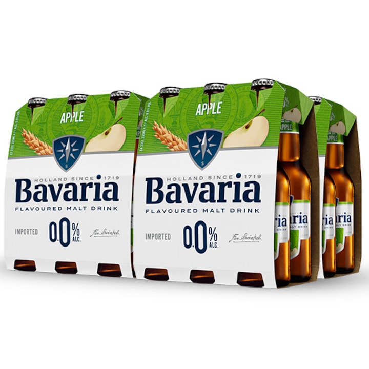 Bere fara alcool Bavaria Apple sticla 24 x 0.33l