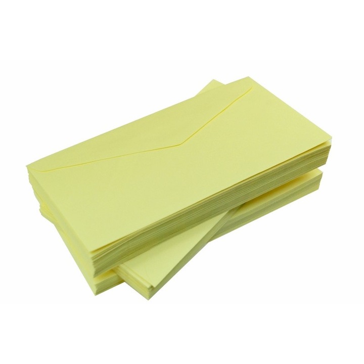10 db-os boríték készlet DL, Shan, Papír, 11 x 22 cm, Pasztell sárga