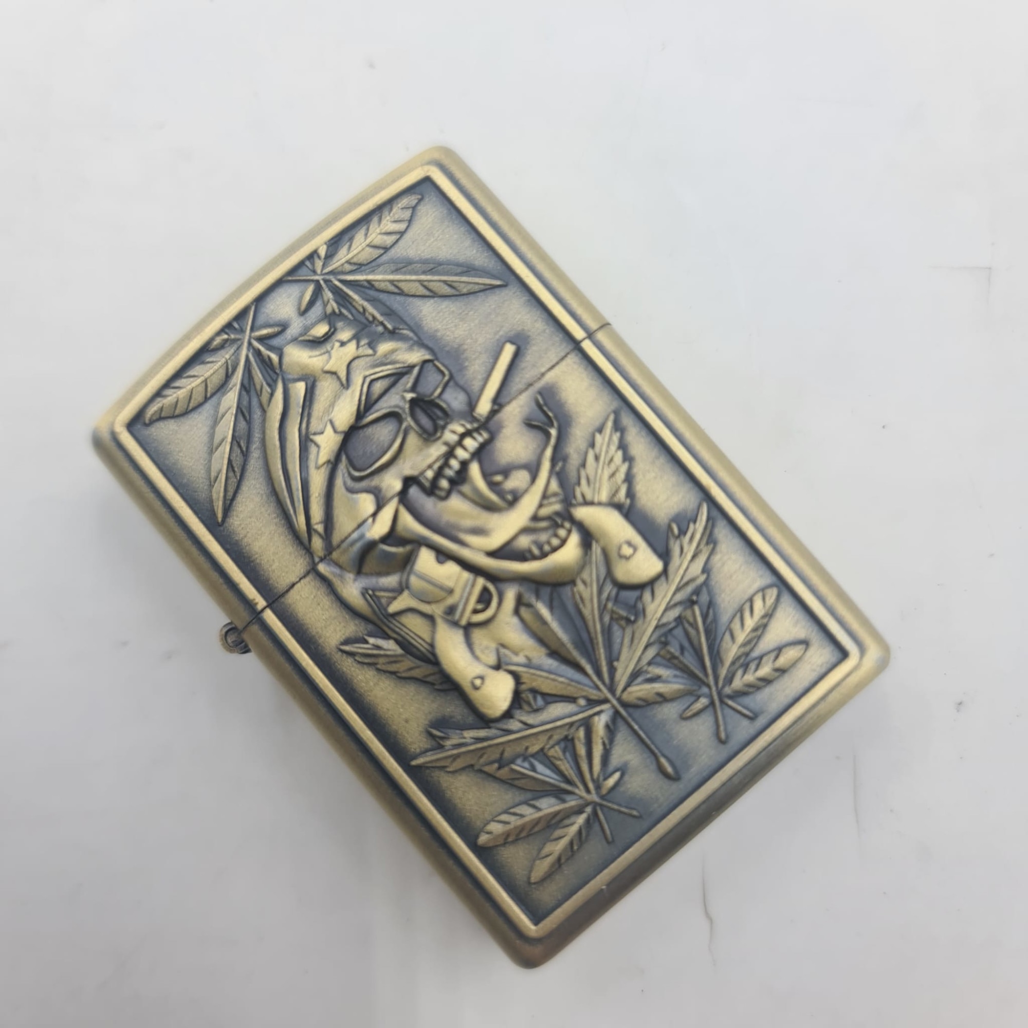 Bricheta Tip Zippo, Model Craniu, Benzina, 6 cm, Auriu, Dalimag