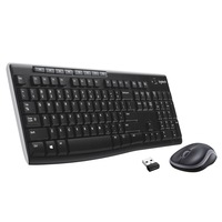 Tastatura + mouse wireless, Logitech, MK270, Layout HU, Negru/Gri