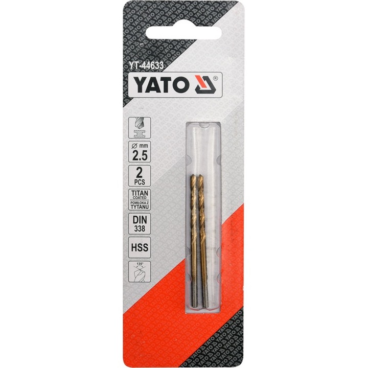 Köszörűfúró, Yato, 2 db, Acél, Arany