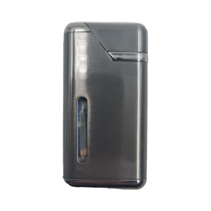 Bricheta cu Gaz, Antivant, Reincarcabila, Flacara Ajustabila, Deschidere Capac, Gri Inchis, Dalimag