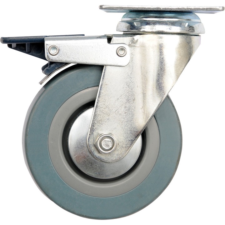 Rota pivotanta, Vorel, Cauciuc, 50mm, Gri