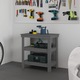 Работна маса vidaXL, Сива, 78,5 x 50 x 80 см, Борово дърво масив