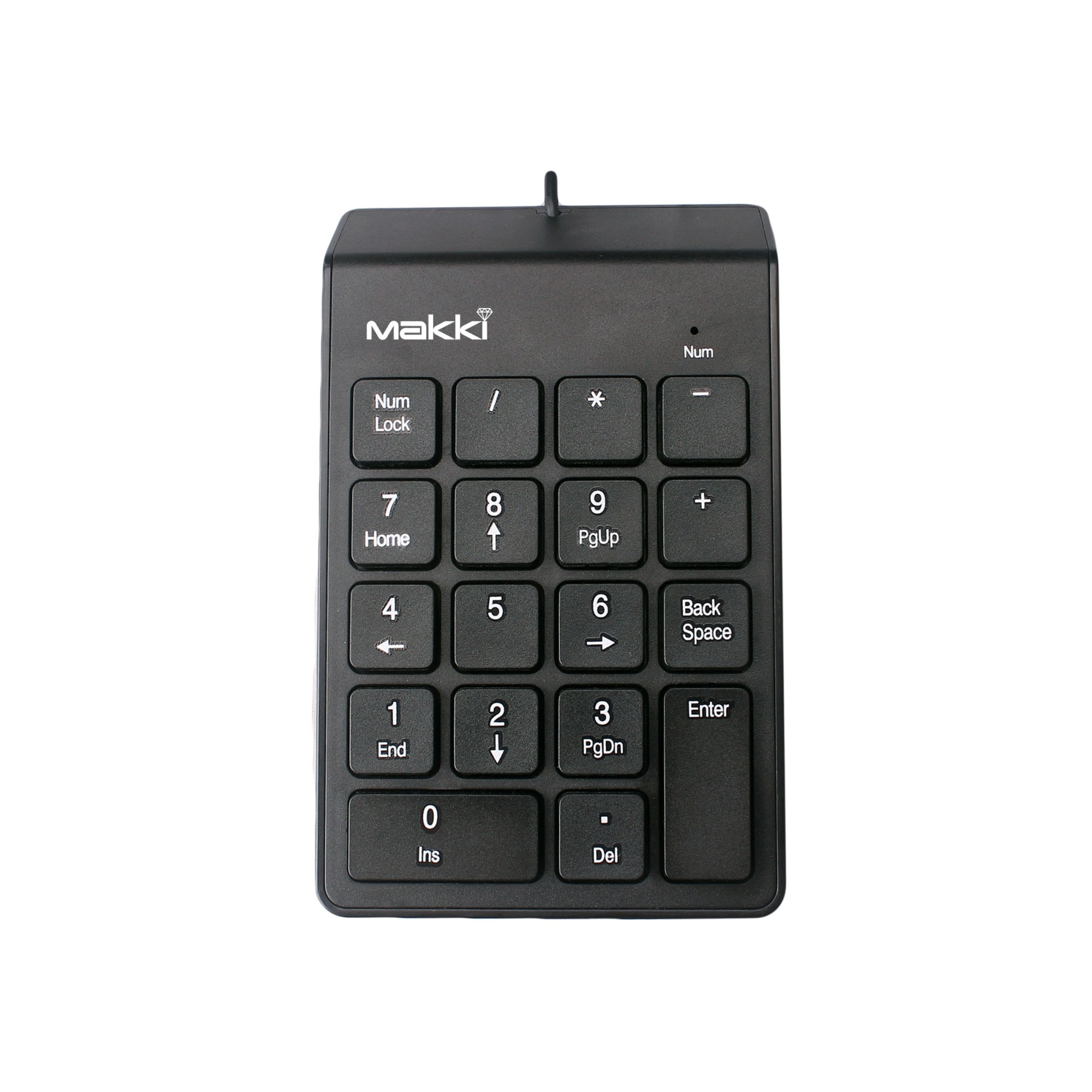 Клавиатура Makki KP-001, USB, Цифрова, Черна, Нископрофилна - eMAG.bg