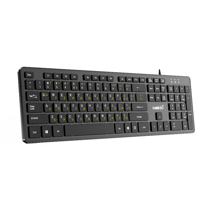 Клавиатура Makki нископрофилна кирилизирана клавиатура Keyboard USB BG - Low profile Chocolate - KB-C14 Black MAKKI-KB-C14-BL
