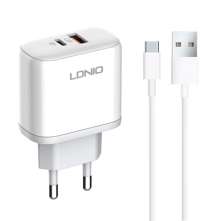 Ldnio 45 W töltő, tápellátás és gyorstöltés, USB-C típusú kábel laptophoz, okostelefonhoz, táblagéphez