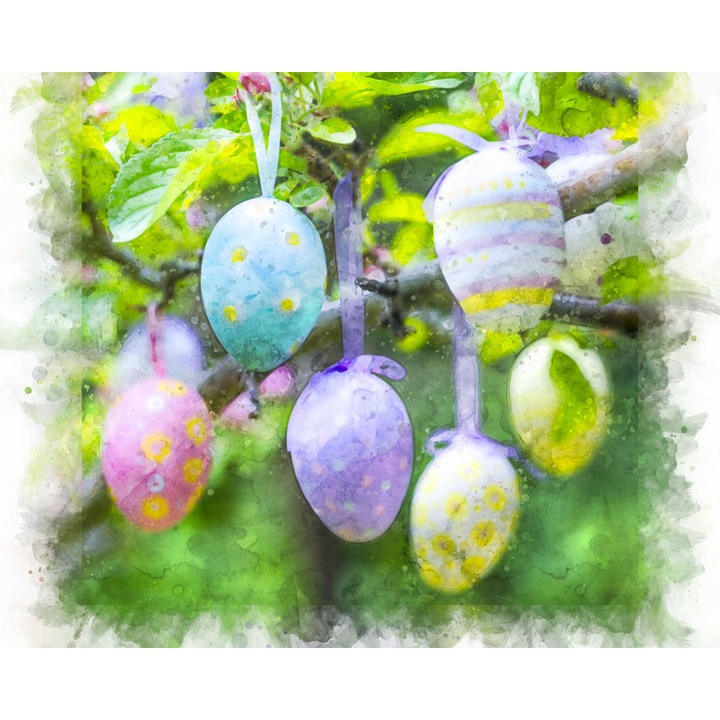 Poster perete, Zakito Posters, 50x40cm Oua de Paste agatate pe ramuri 2, Assaf Frank