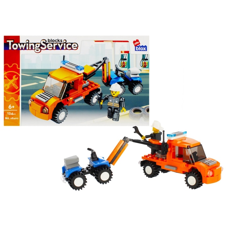 Alleblox AB4012 / 478234 építőkészlet, Vontató autó, 124 db, Műanyag, 6+ év, 14x7x4 cm, Többszínű