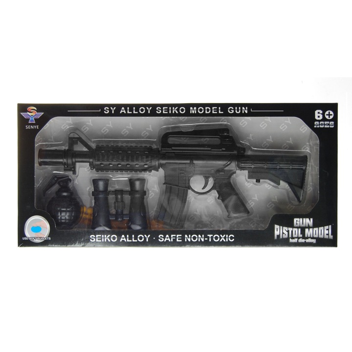 Пушка с аксесоари, Mega Creative, метал/пластмаса, 6+, черна