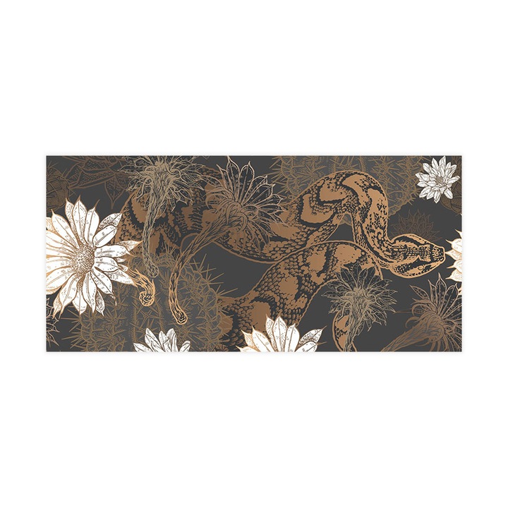 Öntapadó 3d tapéta, Mosható, Golden Snake, 255x540 cm