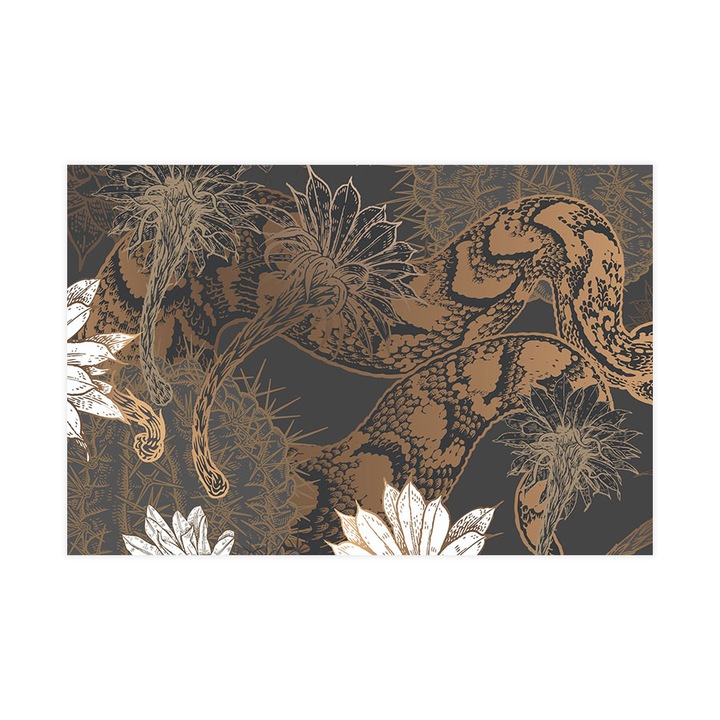 Öntapadó 3d tapéta, Mosható, Golden Snake, 200x300 cm