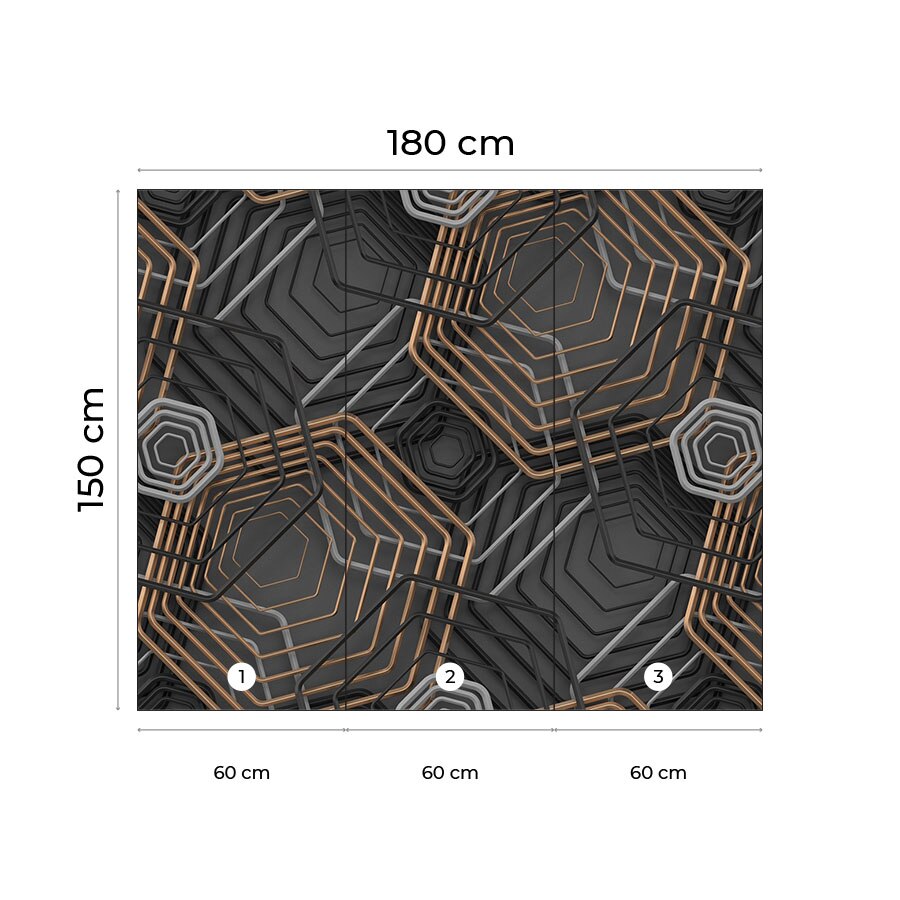 Öntapadó 3d tapéta, Mosható, Hexagon Chaos, 150x180 cm - eMAG.hu