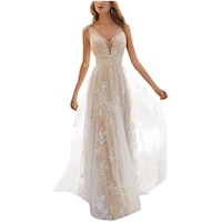 Rochie de mireasa, Poliester, Alb, L
