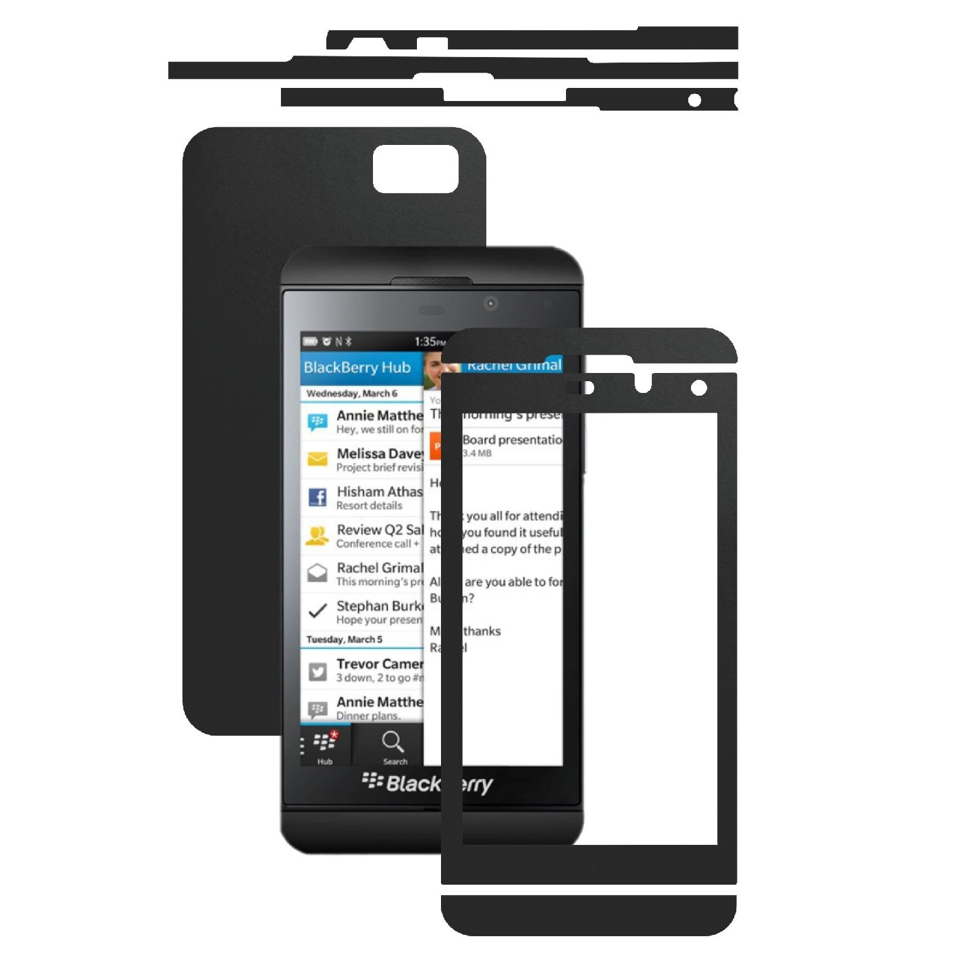 Folie de protectie Carbon Skinz, Husa de tip Skin Adeziv pentru Carcasa, Negru Mat dedicata Blackberry Z10