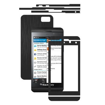 Folie de protectie Carbon Skinz, Husa de tip Skin Adeziv pentru Carcasa, Brushed Negru dedicata Blackberry Z10 Folie de protectie Carbon Skinz, Husa de tip Skin Adeziv pentru Carcasa, Brushed Negru dedicata Blackberry Z10