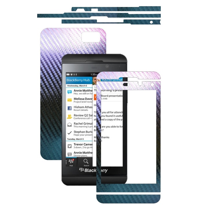 Защитно фолио Carbon Skinz, Adhesive Skin Cover за калъфа, Carbon Cameleon, посветен на Blackberry Z10
