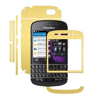 Folie de protectie Carbon Skinz, Husa de tip Skin Adeziv pentru Carcasa, Brushed Auriu dedicata Blackberry Q10