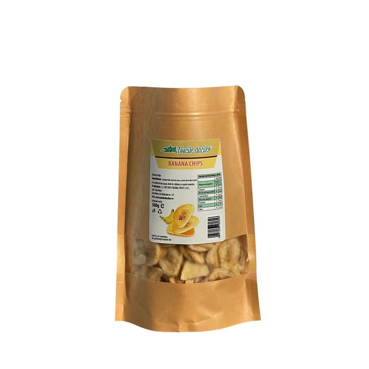 Banana Chips 500g – prajite usor in ulei de cocos, gust exotic