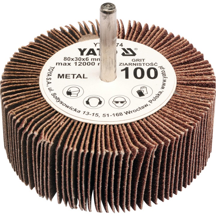Disc abraziv polizor, Yato, Aluminiu, 80x30x6