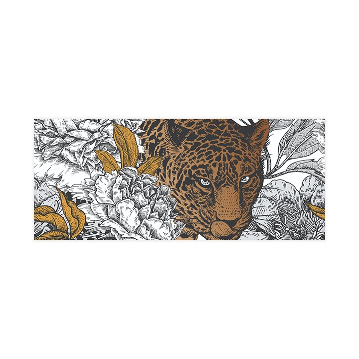 Öntapadó 3d tapéta, Mosható, Bronze Leopard, 150x360 cm