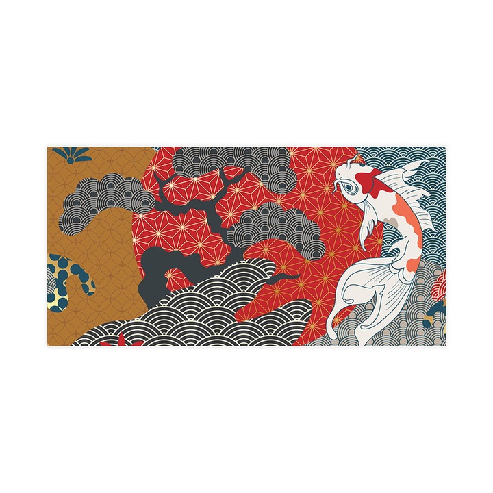 Öntapadó 3d tapéta, Mosható, Complex Koi Fish, 150x300 cm