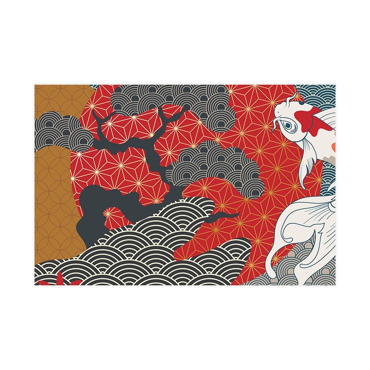 Öntapadó 3d tapéta, Mosható, Complex Koi Fish, 200x300 cm