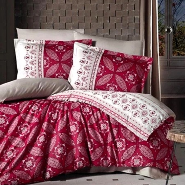 Lenjerie de pat Bumbac, Satin, 4 piese, pentru pat dublu, multicolor, Ralex Pucioasa, 240x260cm, LDP-BBC-SAT-10041