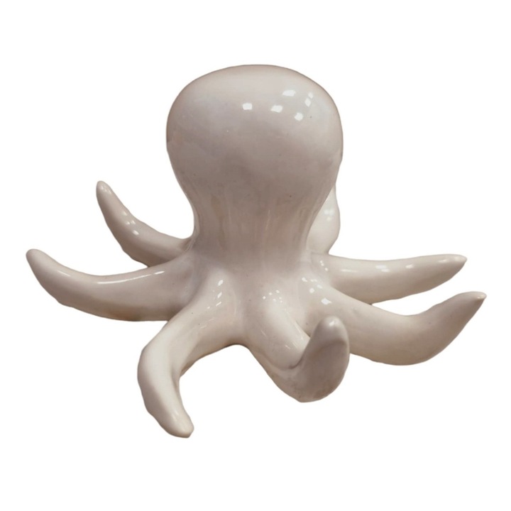 Декоративна фигурка, Октопод, Бял, 12 см, DV027CA