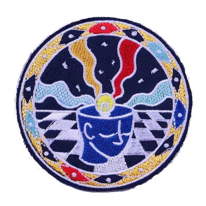 Petic textil brodat Open Mind 7.7 cm