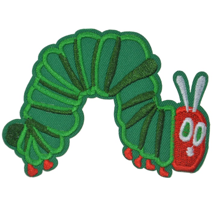 Petic textil brodat Omida mancacioasa, The Very Hungry Caterpillar 10x6.6 cm
