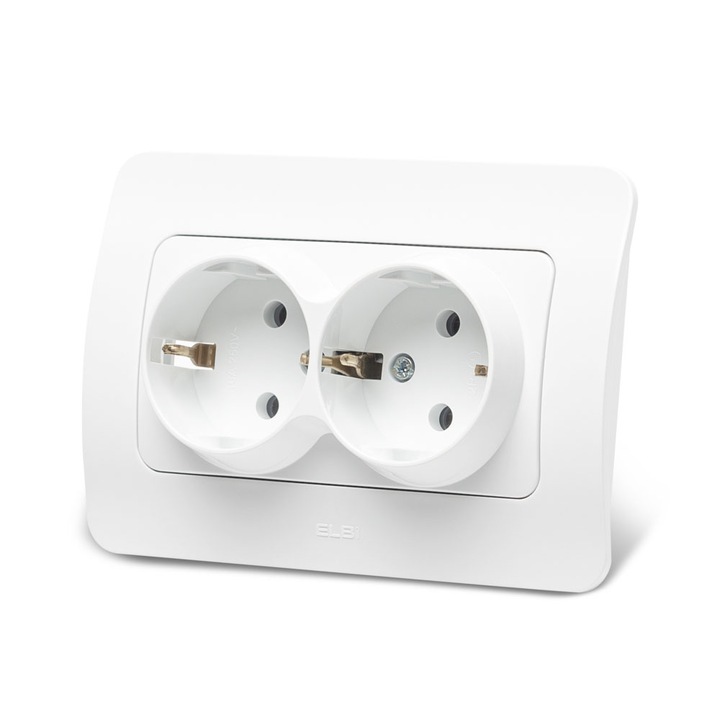 Dupla CP aljzat Elbi Jazz 16 A Süllyesztett fehér ST