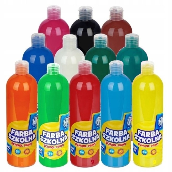 12 db-os iskolai festék készlet, Astra, 500 ml, Multicolor 1081892005