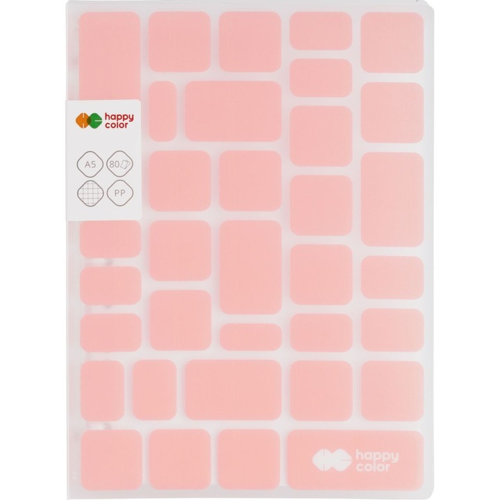 Mapa coli, HappyColor, A5, Carouri, 80coli, Transparent/Roz