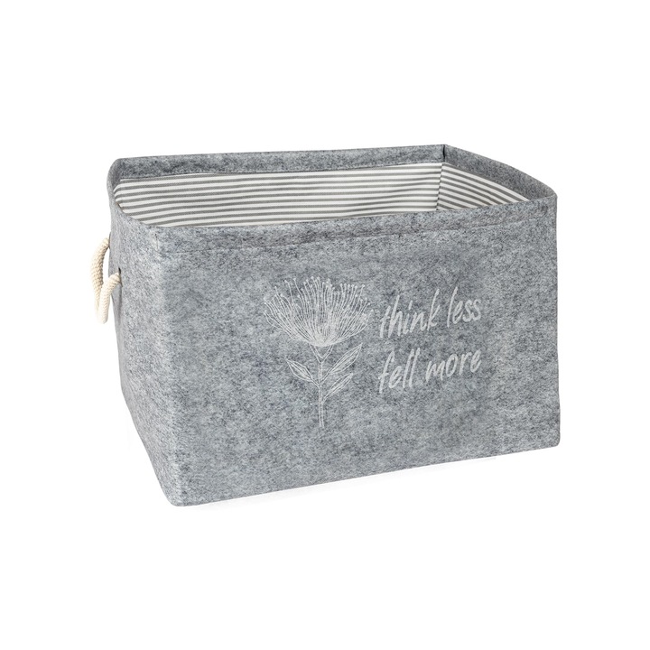 Maxi téglalap alakú kosár tároláshoz, 32 x 23 x 23 cm, szürke
