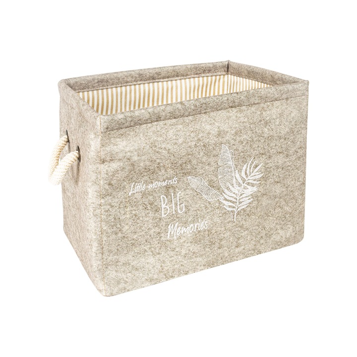 Cos dreptunghiular Mini pentru depozitare, 25 x 20 x 18 cm, Maro