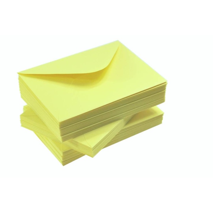 Комплект от 10 плика, Shan, Хартия, C6, Жълт