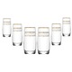 Set lux 6 pahare sticla ( vin apa suc) Lav Adora Gold long drink 390 ml