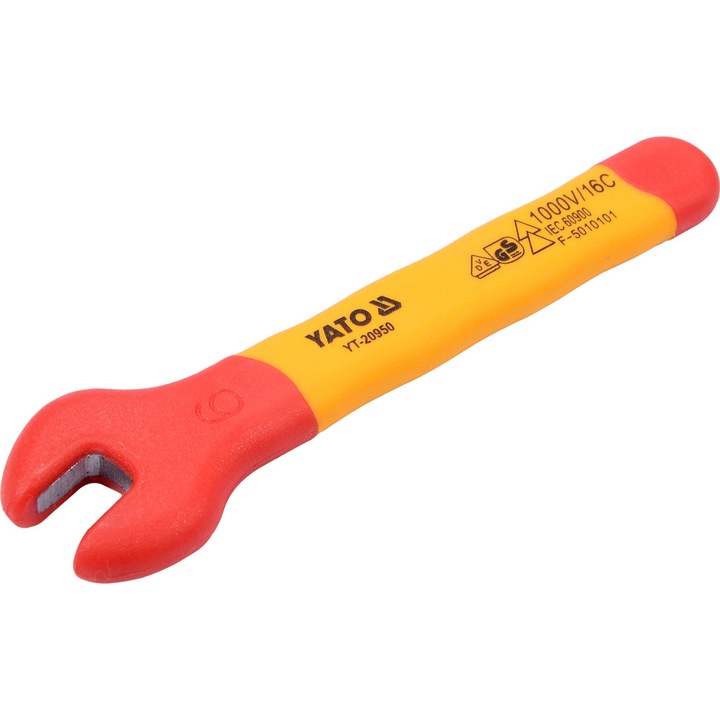 Szigetelt kulcs, 6 mm, acél, sárga, piros