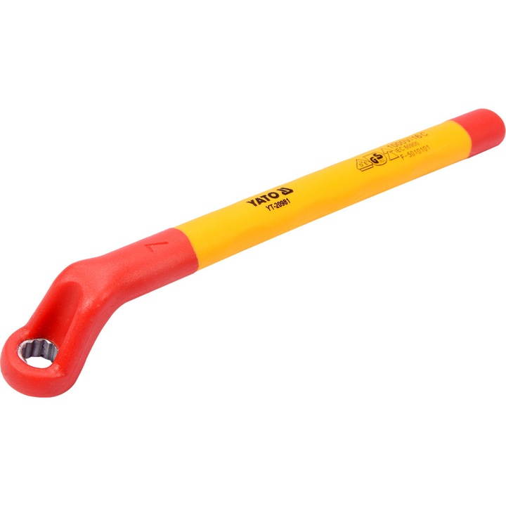 Cheie fixa izolata, 7 mm, Otel, Galben, Rosu