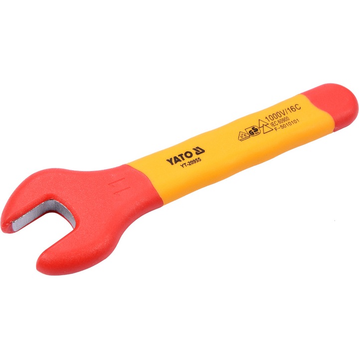 Cheie fixa izolata, 11 mm, Otel, Galben, Rosu