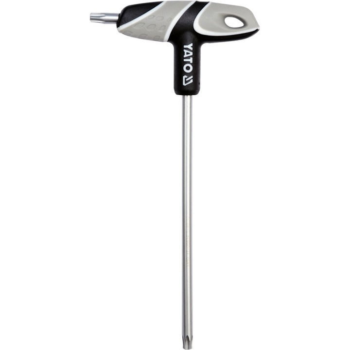 Ключ Torx с дръжка, Yato, Пластмаса/Стомана, Сив