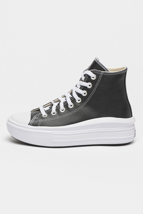 Converse, Спортни обувки Chuck Taylor All Star Move от еко кожа, Черен, 6.5